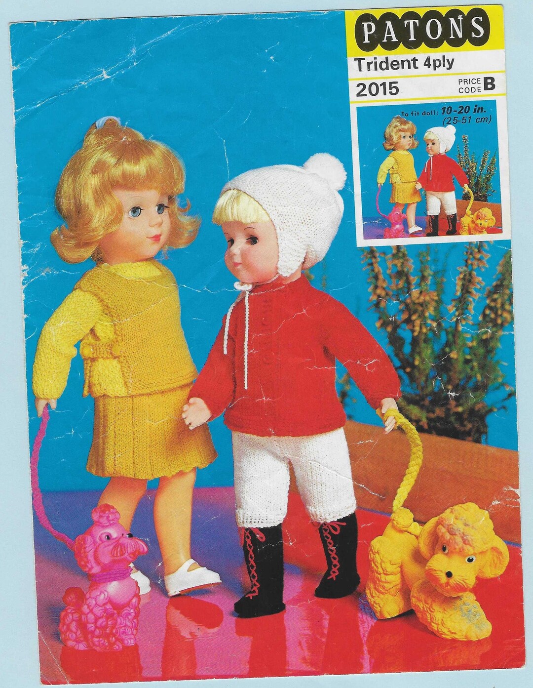 Original Vintage Knitting Pattern Patons 2015: Dolls Clothes Outfits ...