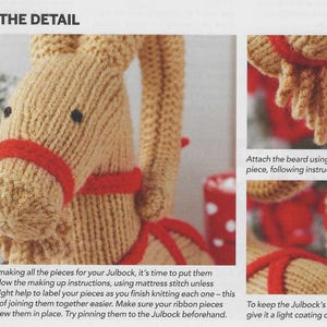 May include: Close-up of a knitted Julbock, a traditional Christmas goat figure. The figure is beige with red accents, including a harness and details. The text "IT'S ALL IN THE DETAIL" is at the top of the image.