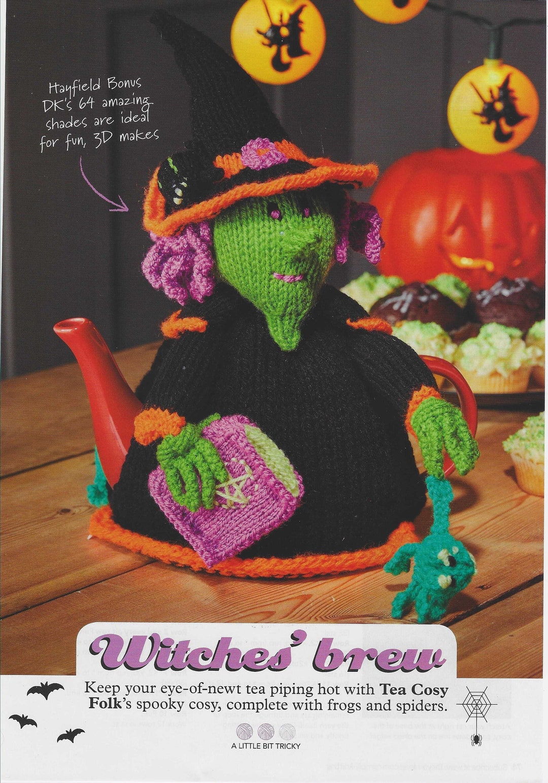 Knitting Pattern Witches' Brew Halloween Tea Cosy Cozy in Double