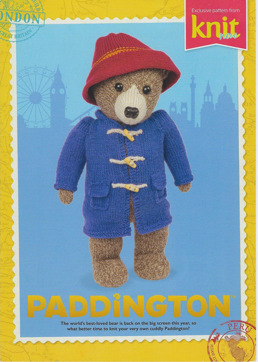 Knitting Pattern Paddington Bear Toy Doll in Double Knitting Etsy