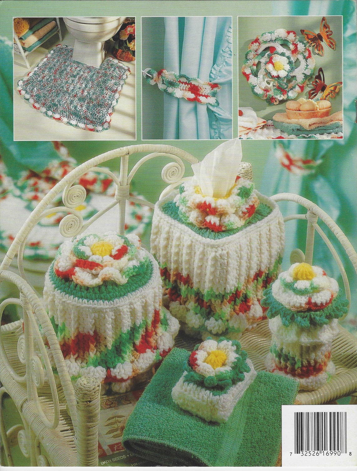 Vintage Annie's Attic Crochet Pattern Booklet 87P99, Pretty Posies Bath