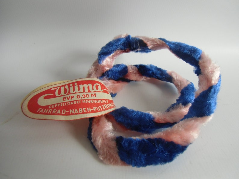 Vintage original Wüma Record for bicycle or vintage car DDR hub ring hub cleaning rings blue/pink OVP from the company WÜMA from the 70s image 3