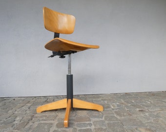 Vintage Schreibtischstuhl Ama Elastik aus den 70er Jahren - Industriestuhl  - Werkstatt Stuhl - Arbeitsstuhl - Architektenstuhl - Drehstuhl