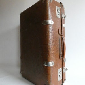 Vintage Vulkanfiber Koffer aus den 60er Jahren Koffer aus Lederstein oder Cottonid Reisekoffer Odtimer shabby Dekoration Landhaus Bild 7