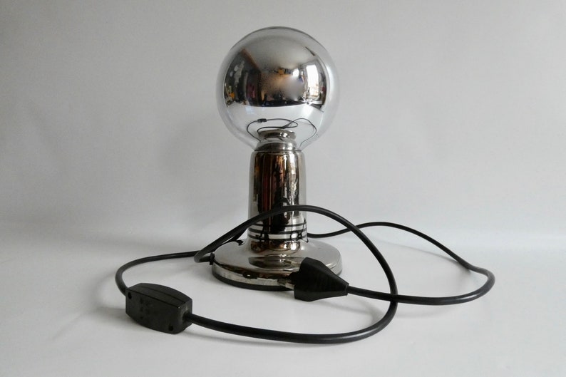 Philips table lamp NTD silver from the 70s RARE Vintage design lamp Space Age ball lamp Table lamp Ceramic lamp image 4