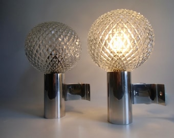 GLASS ball lamp wall lamp from the 70s - vintage wall lamps - glass lamp - VEB living room lamp Halle - Wall Lamp DDR east Germany