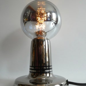 Philips table lamp NTD silver from the 70s RARE Vintage design lamp Space Age ball lamp Table lamp Ceramic lamp image 2