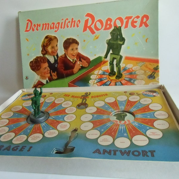 Der magische Roboter ein Lernspiel aus den 50er Jahren von Schmidt Spiele -  Seltenes Kultspiel  - 1950er