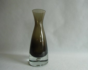 Rauchglasvase Friedrich West Germany 70er Jahre - Vintage Glas grauschwarz - Mid century -  Glasvase - schlicht und schön