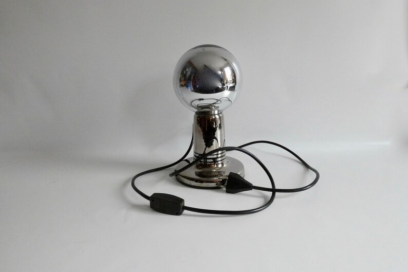 Philips table lamp NTD silver from the 70s RARE Vintage design lamp Space Age ball lamp Table lamp Ceramic lamp image 9