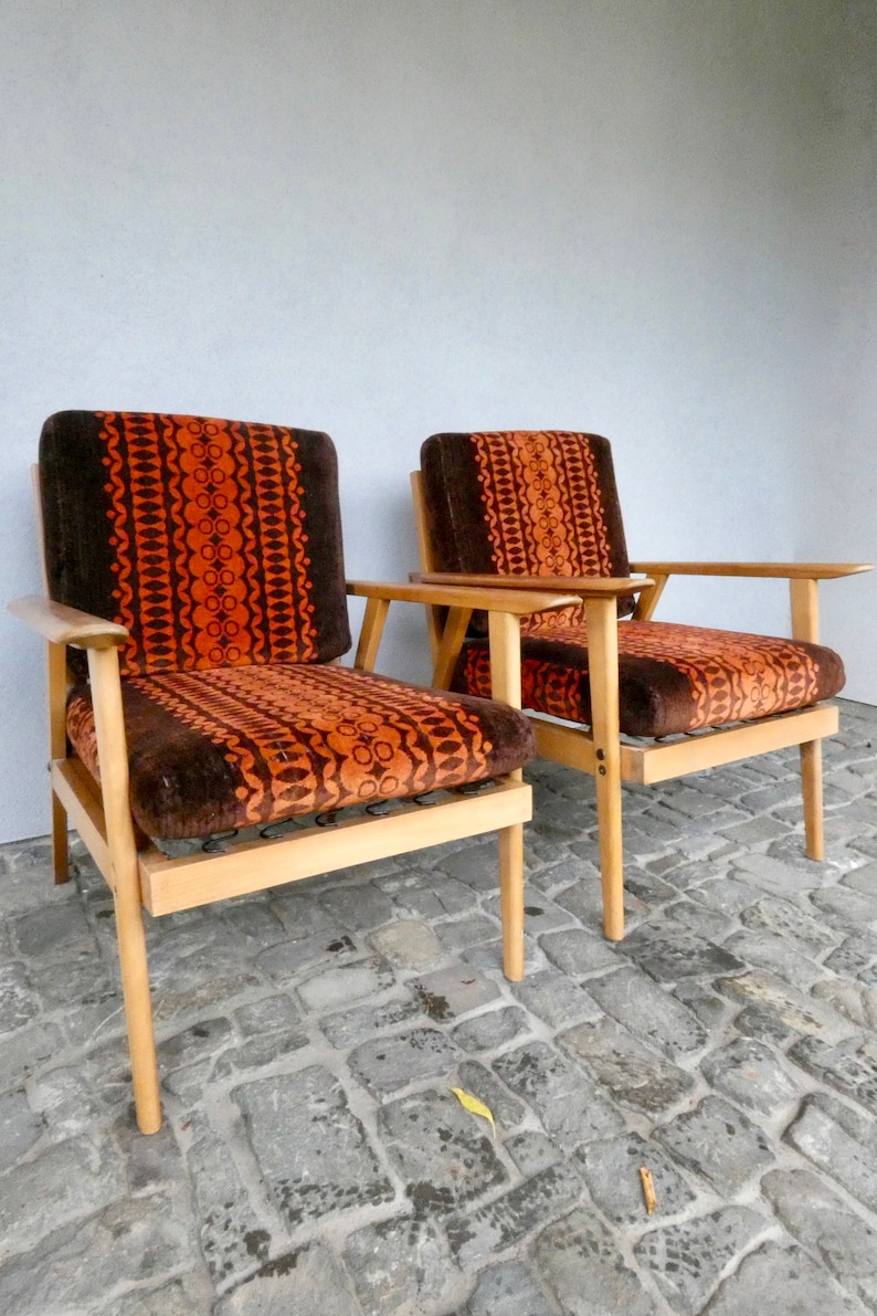 2 vintage armchairs Danish design classics from the 60s Mid Century Scandinavian armchair living room chair wooden armchair lounge chair image 8