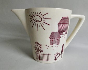 Vintage Keramik Krug aus den 60er Jahren von Dom Keramik Limburg - Kakaokanne Milchkanne - Blumenvase - Wasserkanne Landhaus Kanne Geschenk