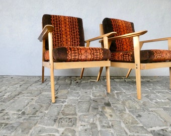 2 vintage armchairs Danish design classics from the 60s - Mid Century Scandinavian armchair living room chair wooden armchair lounge chair