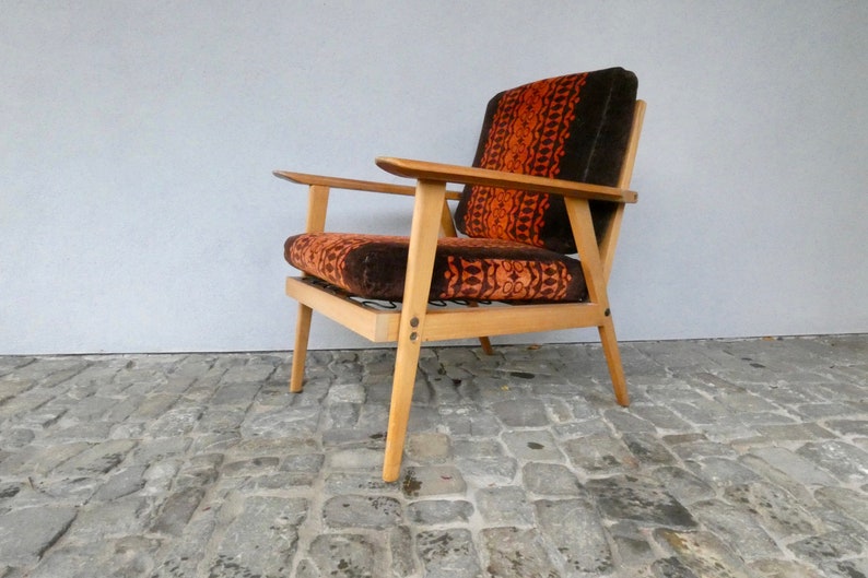 2 vintage armchairs Danish design classics from the 60s Mid Century Scandinavian armchair living room chair wooden armchair lounge chair image 7