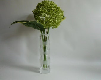 echt Bleikristall Glas handgeschliffen - schwere Vintage Glasvase - Vase Glasvase Überfang Glas - Bleikristall Schälschliff - Bohemia Vasen