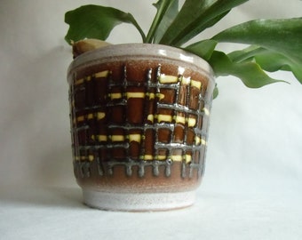 Vintage CERAMIC planter from the 50s - Mid Century - German Pottery flower planter - Handcrafted True Vintage - Indoor Gardening