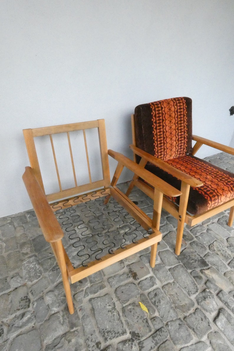 2 vintage armchairs Danish design classics from the 60s Mid Century Scandinavian armchair living room chair wooden armchair lounge chair image 9