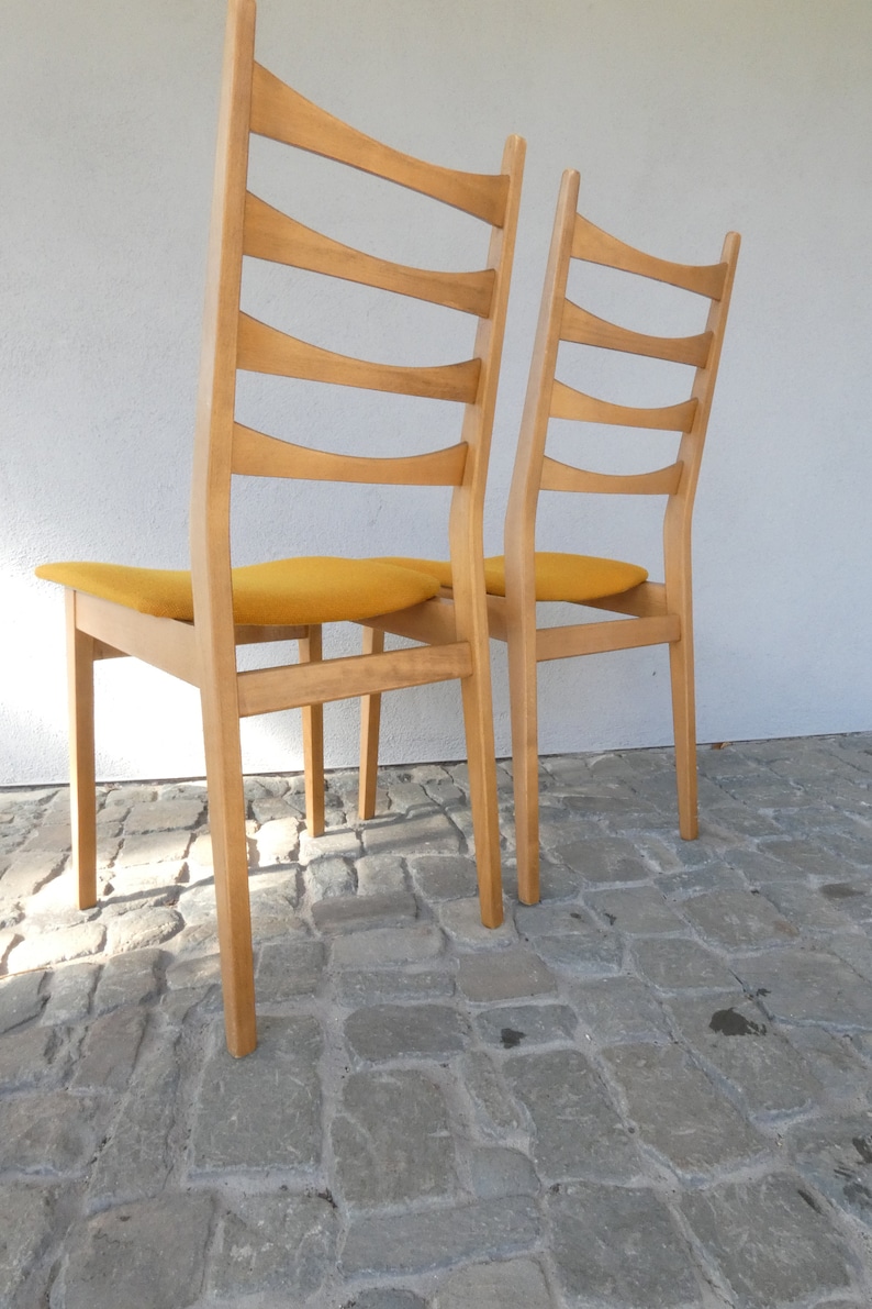 Danish dining room chairs 1960s kitchen chair Scandinavian shabby swedish mid century cottage chic wooden chair DINING CHAIR image 3