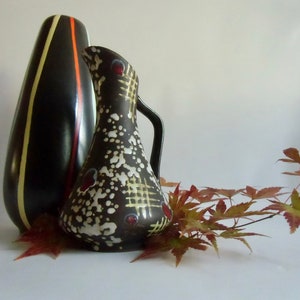 CARSTENS ceramic vases 50s - Mid Century handle vase - Vintage ceramic vase WEST GERMAN Hawaii decor - Pottery jug vase
