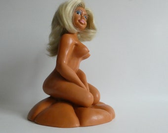 Vintage Doll Nude by Rakso 1960s *rare* Rubber Doll - Women Sculpture - Doll Toy Vinyl