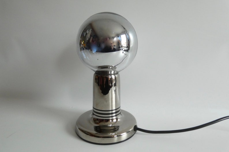 Philips table lamp NTD silver from the 70s RARE Vintage design lamp Space Age ball lamp Table lamp Ceramic lamp image 6