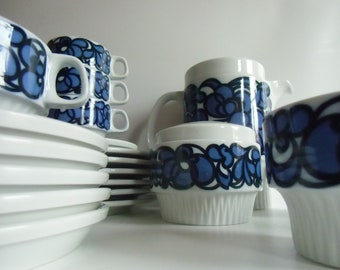 Coffee service by Thomas from the 70s - Scandinavian design - cobalt blue for 6 people Midcentury Germany