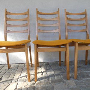 Danish dining room chairs 1960s kitchen chair Scandinavian shabby swedish mid century cottage chic wooden chair DINING CHAIR image 8