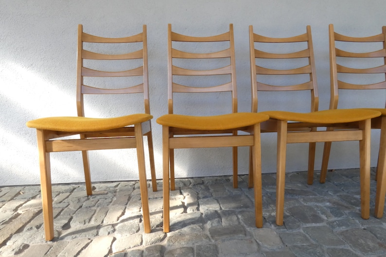 Danish dining room chairs 1960s kitchen chair Scandinavian shabby swedish mid century cottage chic wooden chair DINING CHAIR image 8