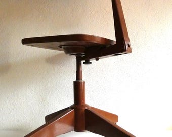 Vintage STOLL SEDUS Drehstuhl 50er Jahren Büro Stuhl Architektenstuhl Bauhaus ArtDeco Drehstuhl Werkstattstuhl - Industriestuhl Mid Century