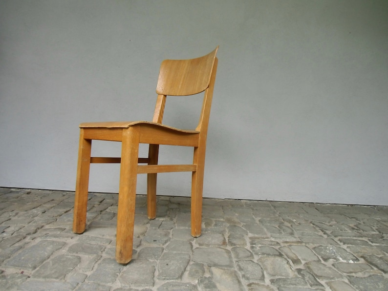 Holz Stuhl von Ama Modell 300 aus den 50er Jahren Bauhaus Stuhl Lehrerstuhl stabiler Holzstuhl Küchenstuhl Esszimmerstuhl Designklassiker Bild 5