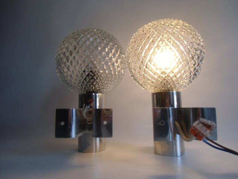 GLASS ball lamp wall lamp from the 70s vintage wall lamps glass lamp VEB living room lamp Halle Wall Lamp DDR east Germany image 6