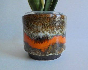 Vintage CERAMIC planter from the 70s - Fat Lava Pot W. Germany - Mid Century - Flower Planter German Pottery Design - Home Decor