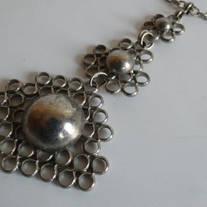 Costume jewelry necklace from the 1970s Modernist Vintage necklace 70s Necklace with pendant image 1