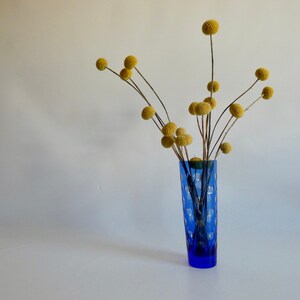 Elegant crystal vase by Friedrich Glas olive cut vintage glass vase blue RESIN CRYSTAL design flower vase image 8