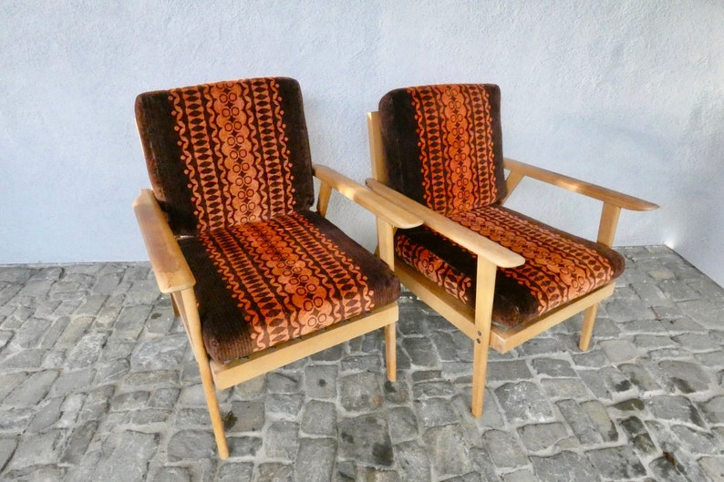 2 vintage armchairs Danish design classics from the 60s Mid Century Scandinavian armchair living room chair wooden armchair lounge chair image 6