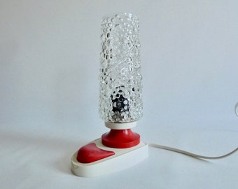 Vintage Bubble Lampe - Nachttischlampe - Lampe aus den 70er Jahren - Tischlampe - kleine Leuchte  - Press Glas Lampenschirm - Graewe Leuchte