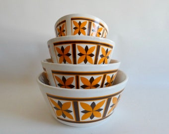 Vintage Keramikschüsseln aus den 70er Jahre - Keramik Schalen Set - Vintage Schüssel - Salatschüssel - Obstschale Müsli