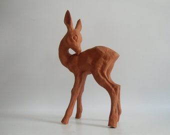 Deer - Fawn - Ceramic Figure Sculpture - Vintage Collectible Small Deer - MIDCENTURY DESIGN