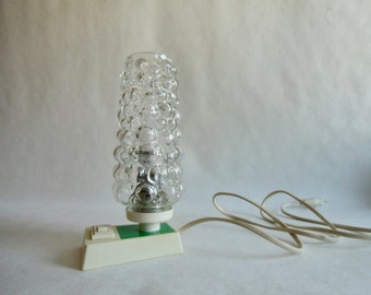 Vintage Bubble Lampe - Nachttischlampe - Lampe aus den 70er Jahren - Tischlampe - kleine Leuchte  - Press Glas Lampenschirm - Graewe Leuchte