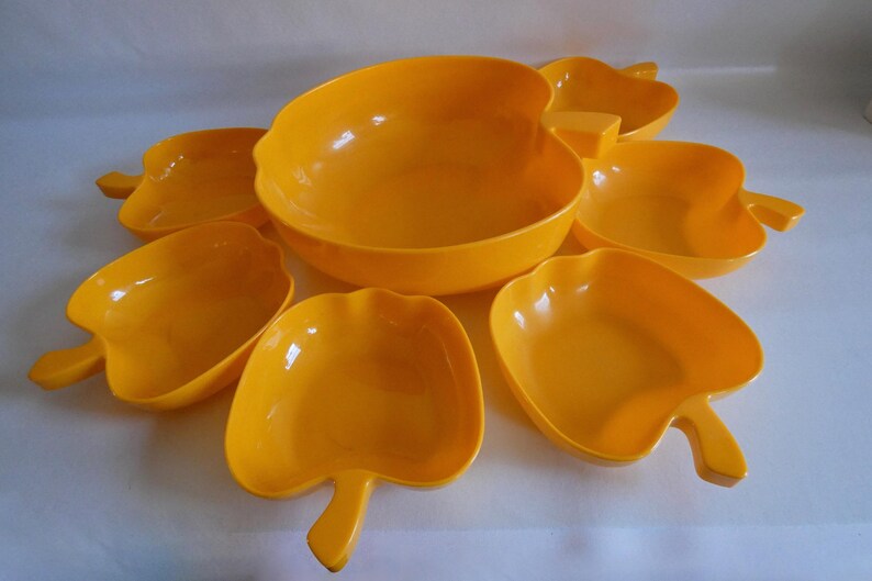 Vintage BASF Luran Apple Bowl Set From the 70s in a Great Yellow Fruit