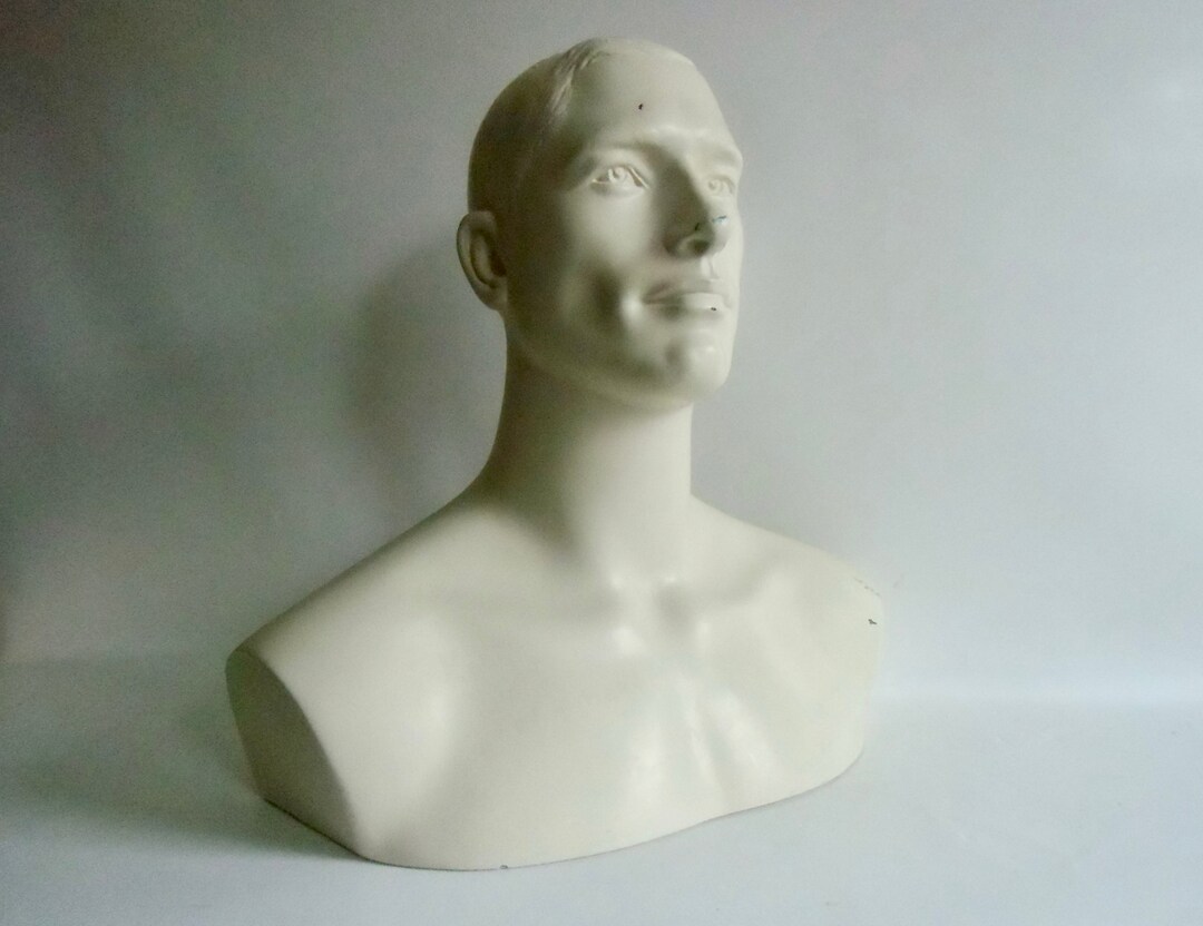 Vintage Bust Head Mannequin Men's Bust Shop Window Etsy