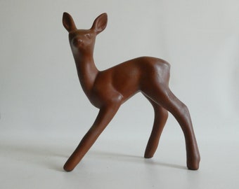 Deer - fawn - ceramic figure sculpture - vintage collector's item small deer - MIDCENTURY DESIGN - Christmas decoration