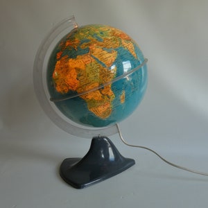 Vintage Leuchtglobus - Weltkugel - Globus beleuchtet - Erdkunde - Globus Lampe - Schreibtischlampe - Vintage-Lampe - Weltkarte - Geschenk