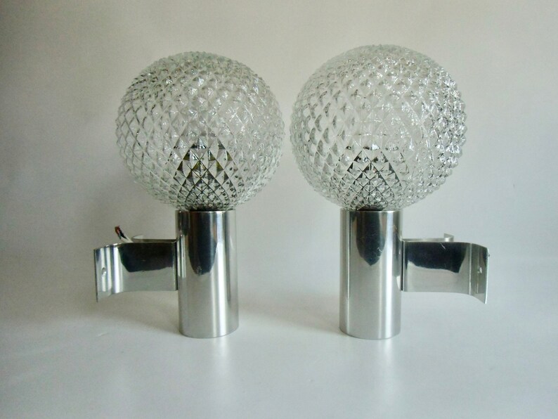 GLASS ball lamp wall lamp from the 70s vintage wall lamps glass lamp VEB living room lamp Halle Wall Lamp DDR east Germany image 10