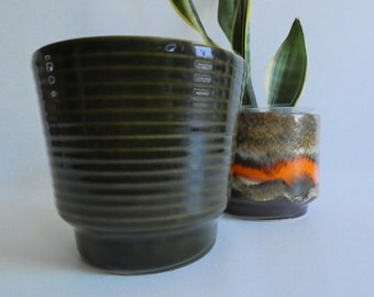 Vintage CERAMIC planter from the 70s - W. Germany Ü- Pot - Mid Century - German Pottery - Flower Planter - Ceramic Flower Planter