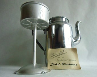 Vintage Kaffeekanne Antiker Teebereiter von Feldhaus "Perko" NEU mit Beschreibung - Geschenk - Teekanne - Espresso Kanne