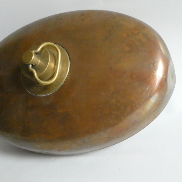 Vintage Wärmflasche - Bettwärmflasche - BETTWÄRMER  Kupfer Antik - ovale Wärmflasche - Dekoration