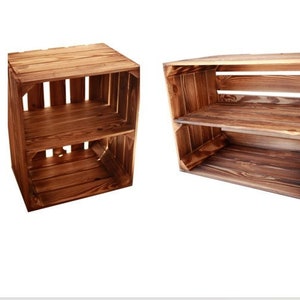 Cajas de madera Cajas de vino nuevas flameadas 50 x 40 x 30 cm 3er SET Piso  intermedio Largo -  México