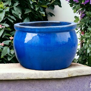 Blumentopf Pflanzgefäß Keramik Modell Bavaria 52cm Royal Blau Bild 1