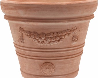 Fioriera in terracotta modello "Doppio Bordo Festonato" 45 cm